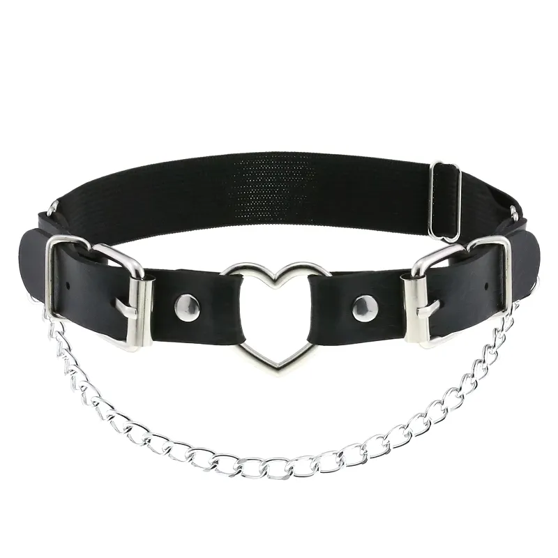 Stylish Women Garter With Heart And Chain / Gothic Accessories