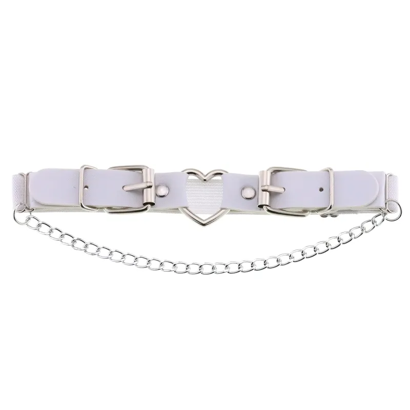 Stylish Women Garter With Heart And Chain / Gothic Accessories