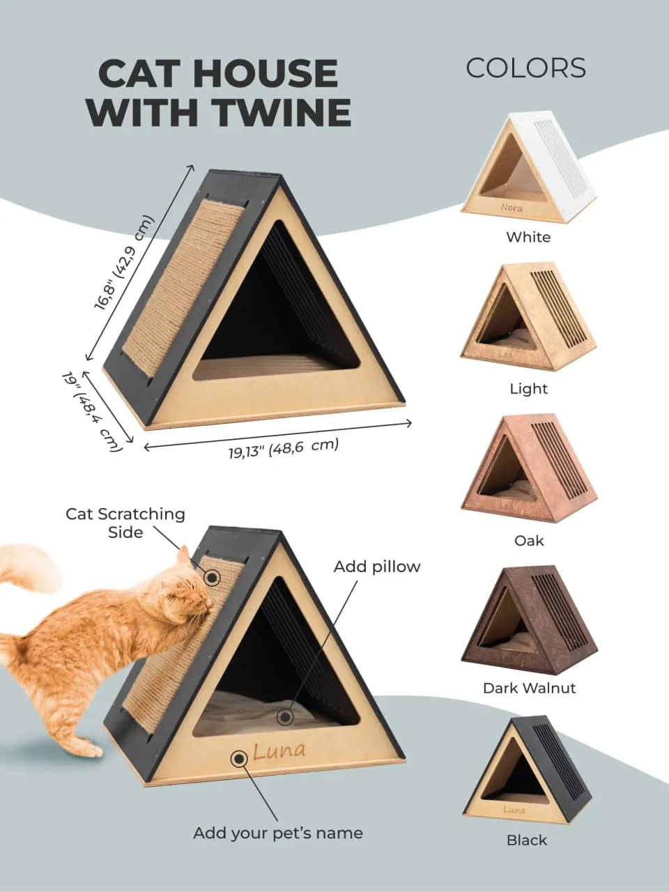 Stylish Wooden Cat Houses - Black