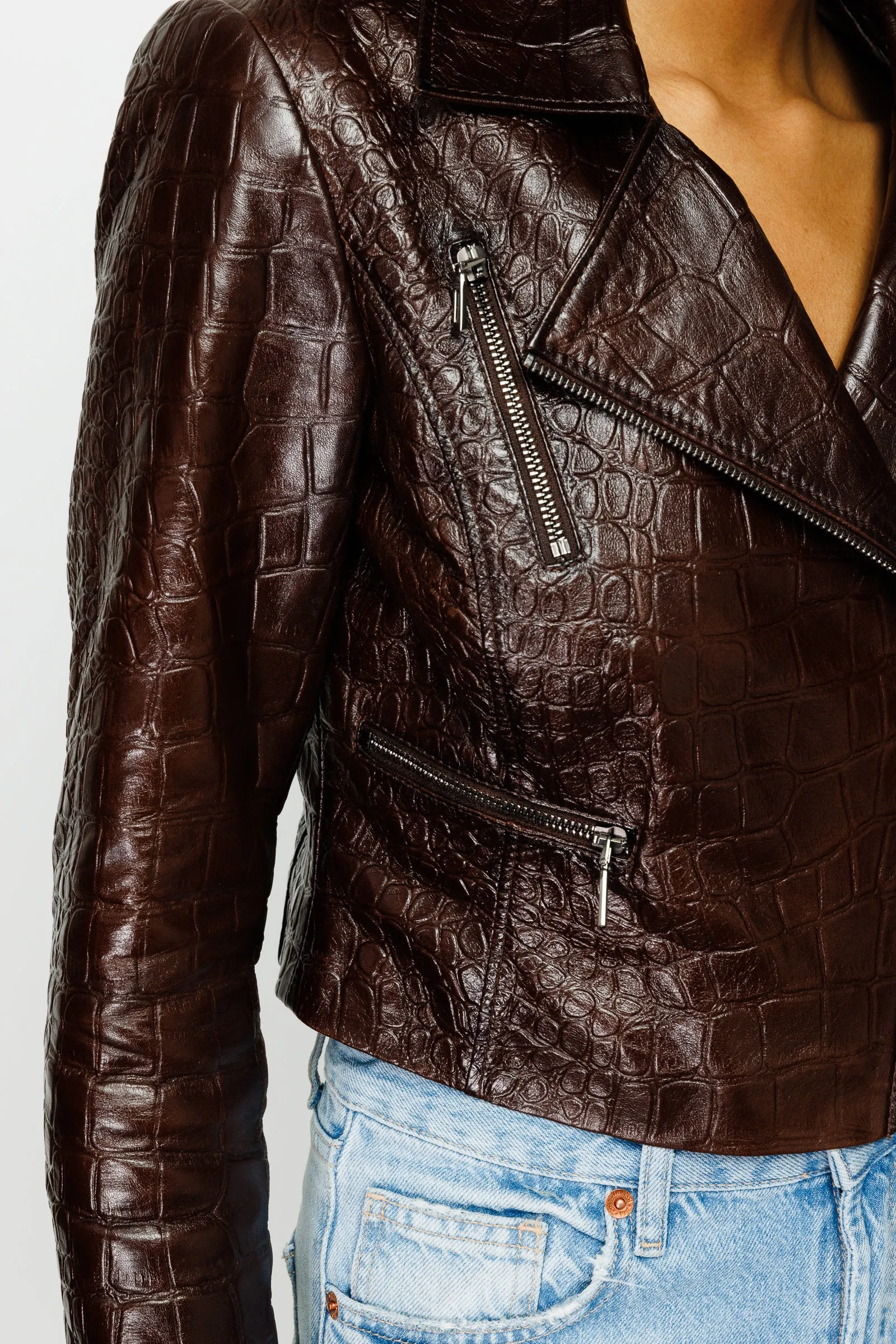 The Gramola Brown Leather Women Jacket