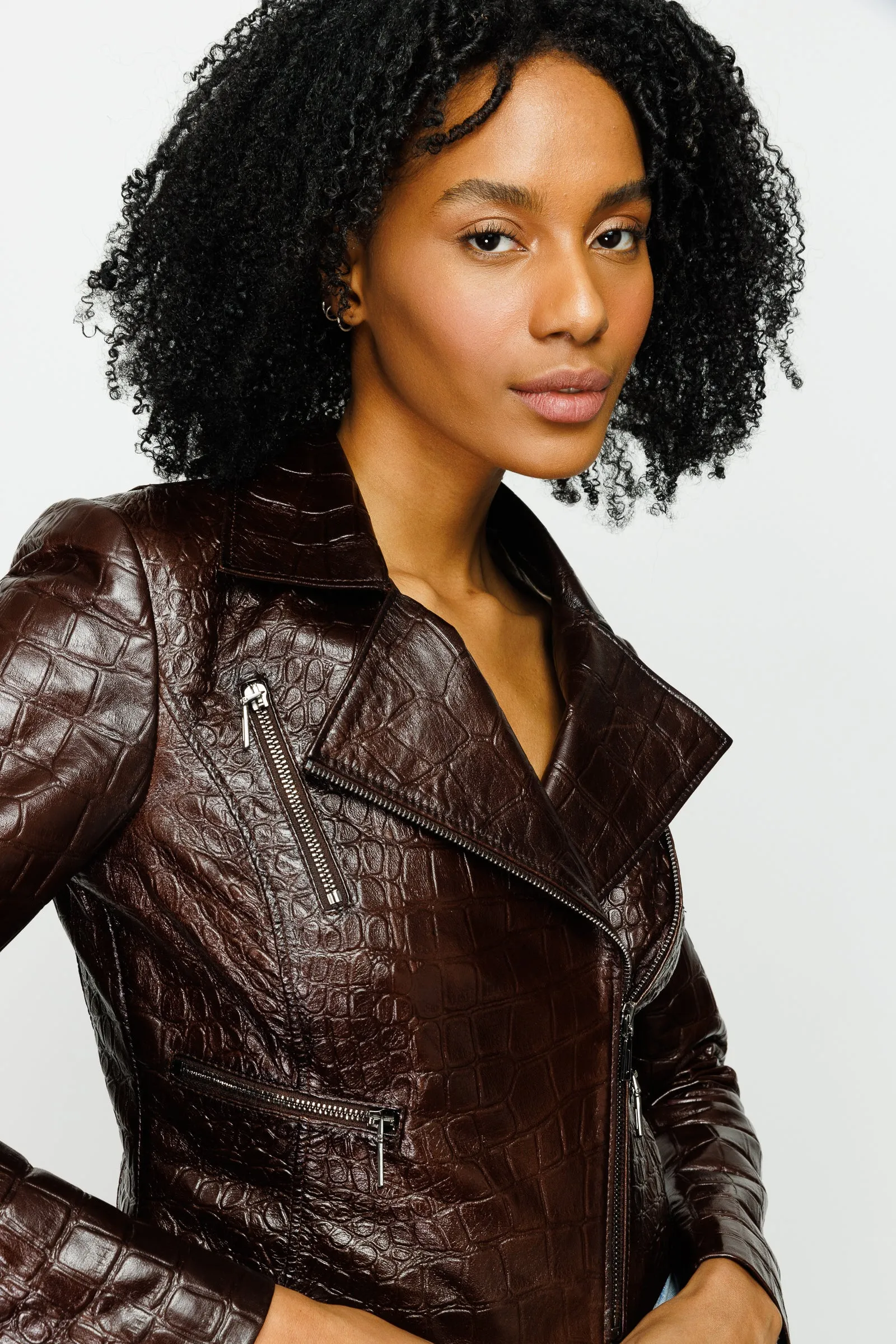 The Gramola Brown Leather Women Jacket