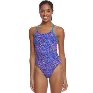 TYR - Electro Cutoutfit Girls Swimsuit - Navy/Multi