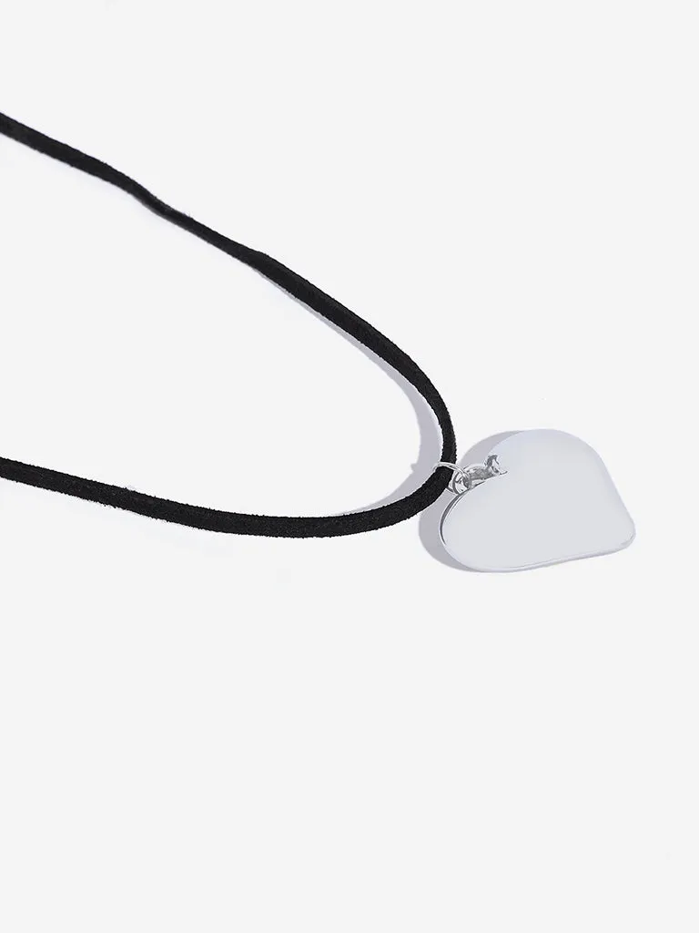 Westside Accessories Silver Puffy Heart Necklace