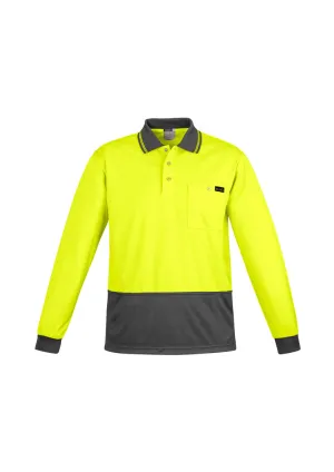 ZH410 Syzmik Mens Comfort Back Fluro Long Sleeve Polo Shirts