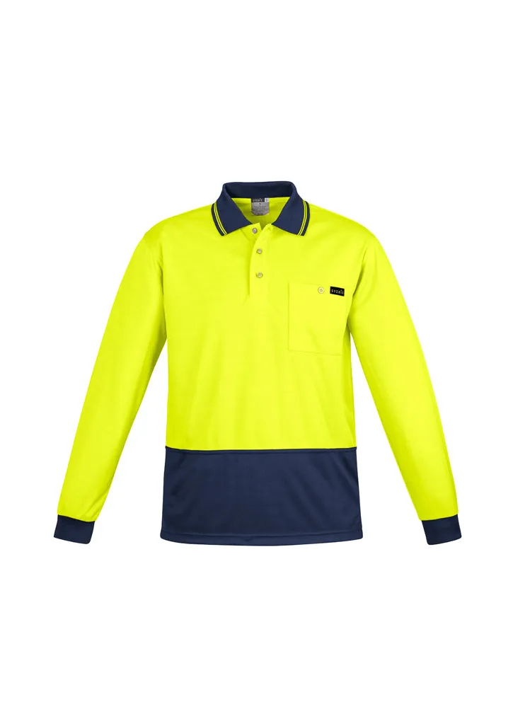 ZH410 Syzmik Mens Comfort Back Fluro Long Sleeve Polo Shirts